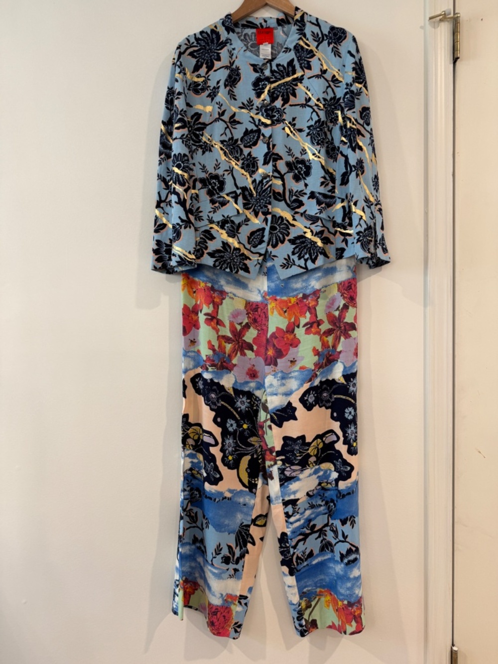 Vintage Bazar by Christian Lacroix blue floral blazer jacket, made France, EU 42 - Picture 14 of 14